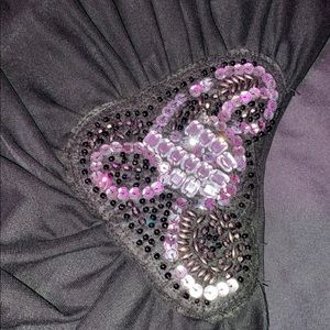 high to low strapless dress